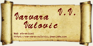 Varvara Vulović vizit kartica